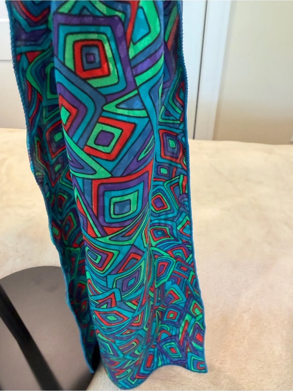 Vibrant Geometric Blue Teal Scarf